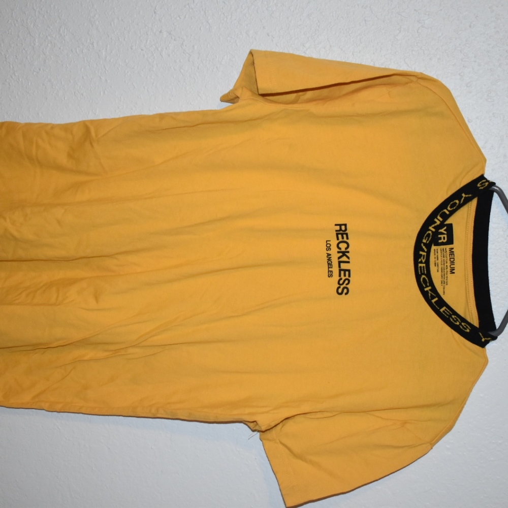 Men's Yellow Tee. Reckless